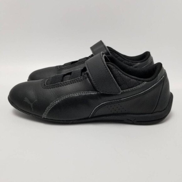 Puma Kids Drift Cat 6 L V Sneakers Black 30518309 Perforated Hook And Loop Sz 2 - Picture 2 of 11